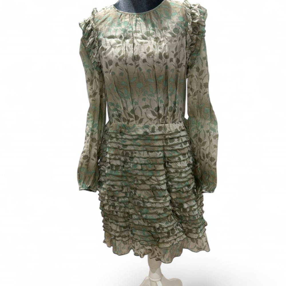 CURRENT AIR Floral Ruffle Long Sleeve Dress